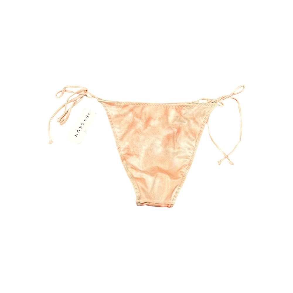 PacSun Women Peach Orange Tie Dye Shimmer Side Tie Bikini Bottom Size XS
